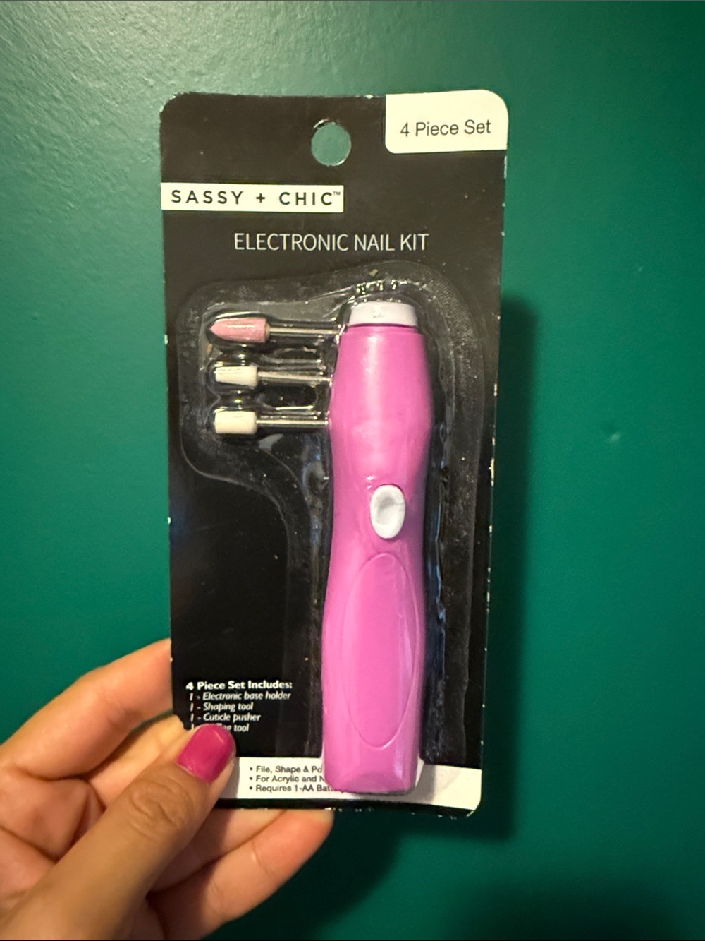 Pink Electronic Nail Kit - 4 Piece Set